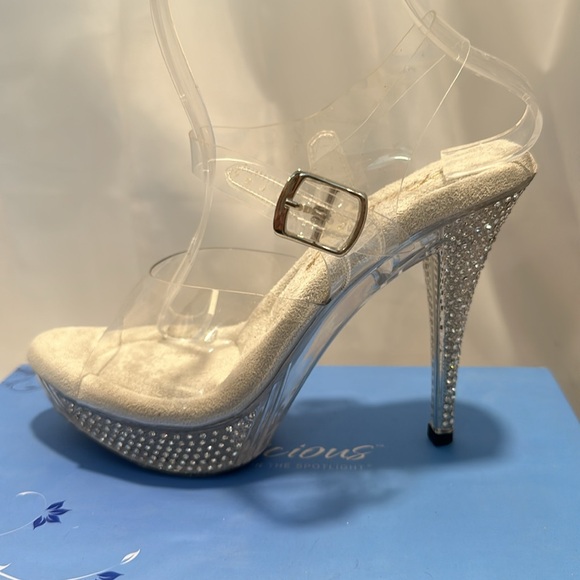 Clear rhinestone heels, 5 inch Competition shoes New in the box - Picture 7 of 7